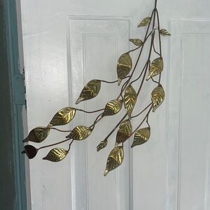 Vintage MCM Gold Leaf Wall Decor-set of 2